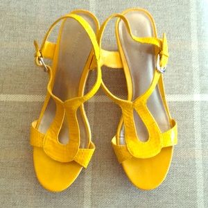 Yellow Wedge Sandals